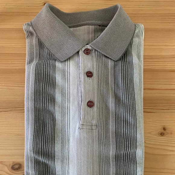 Vintage - Size S - Grey Striped Polo - Picture 5 of 6